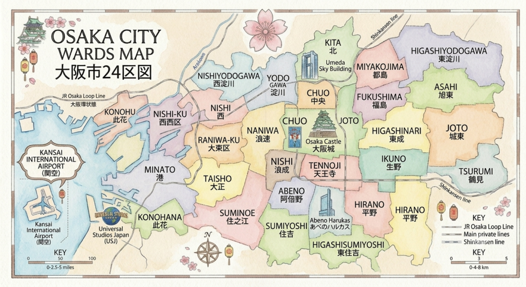Osaka City Map