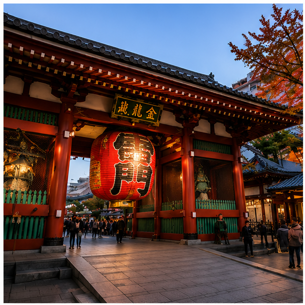 japan temple gate square