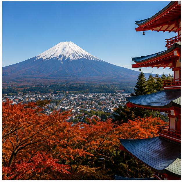 mt fuji autumn square