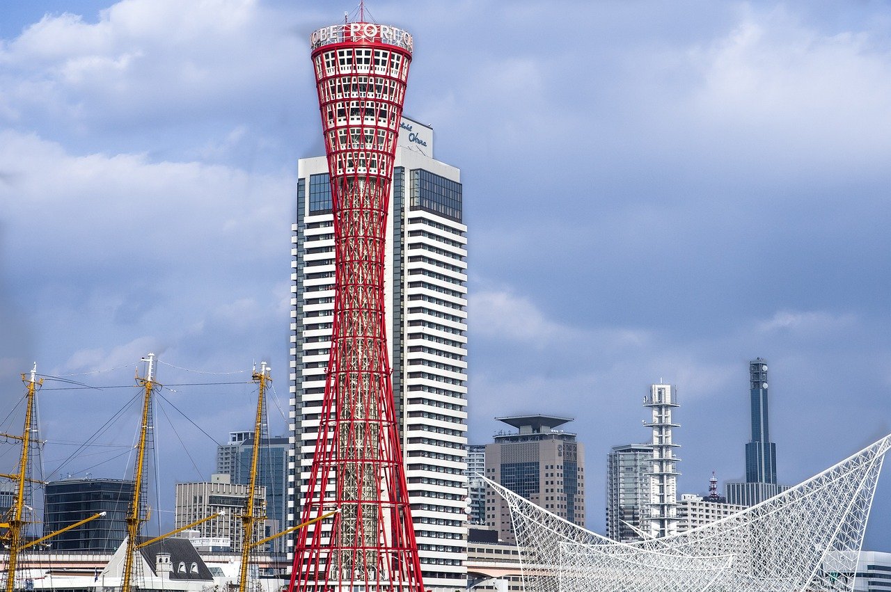 Kobe Harborland waterfront and Kobe Port Tower