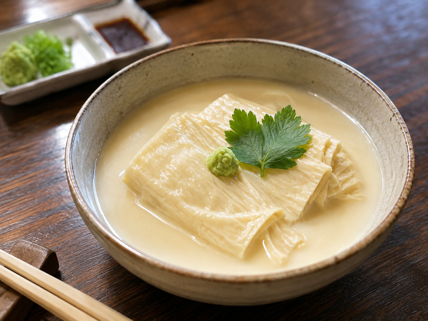 Traditional Nikko yuba tofu skin lunch